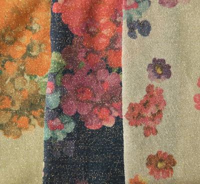 【廠家直銷彈力金絲針織印花布 時尚花朵印花打底褲背心女裝用布】價格_廠家_圖片 -